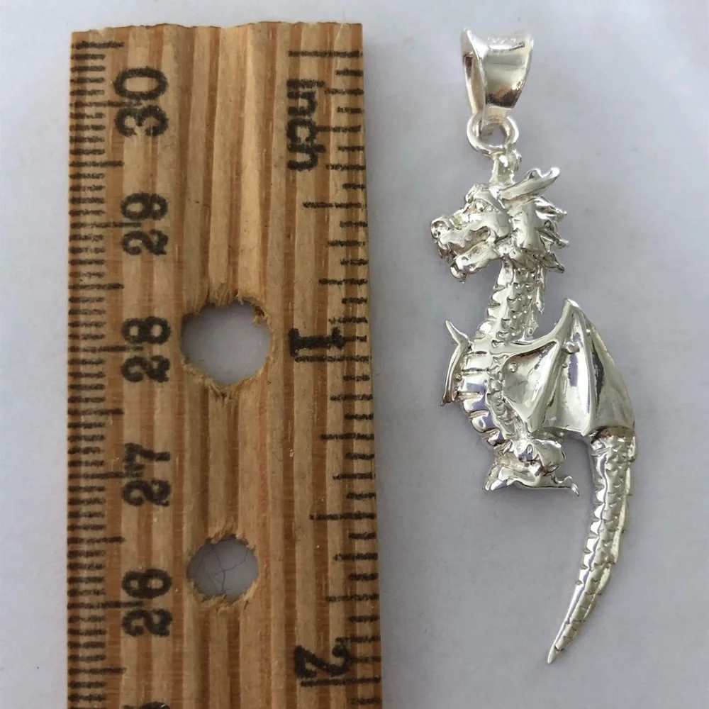 925 Silver dragon pendant Unisex